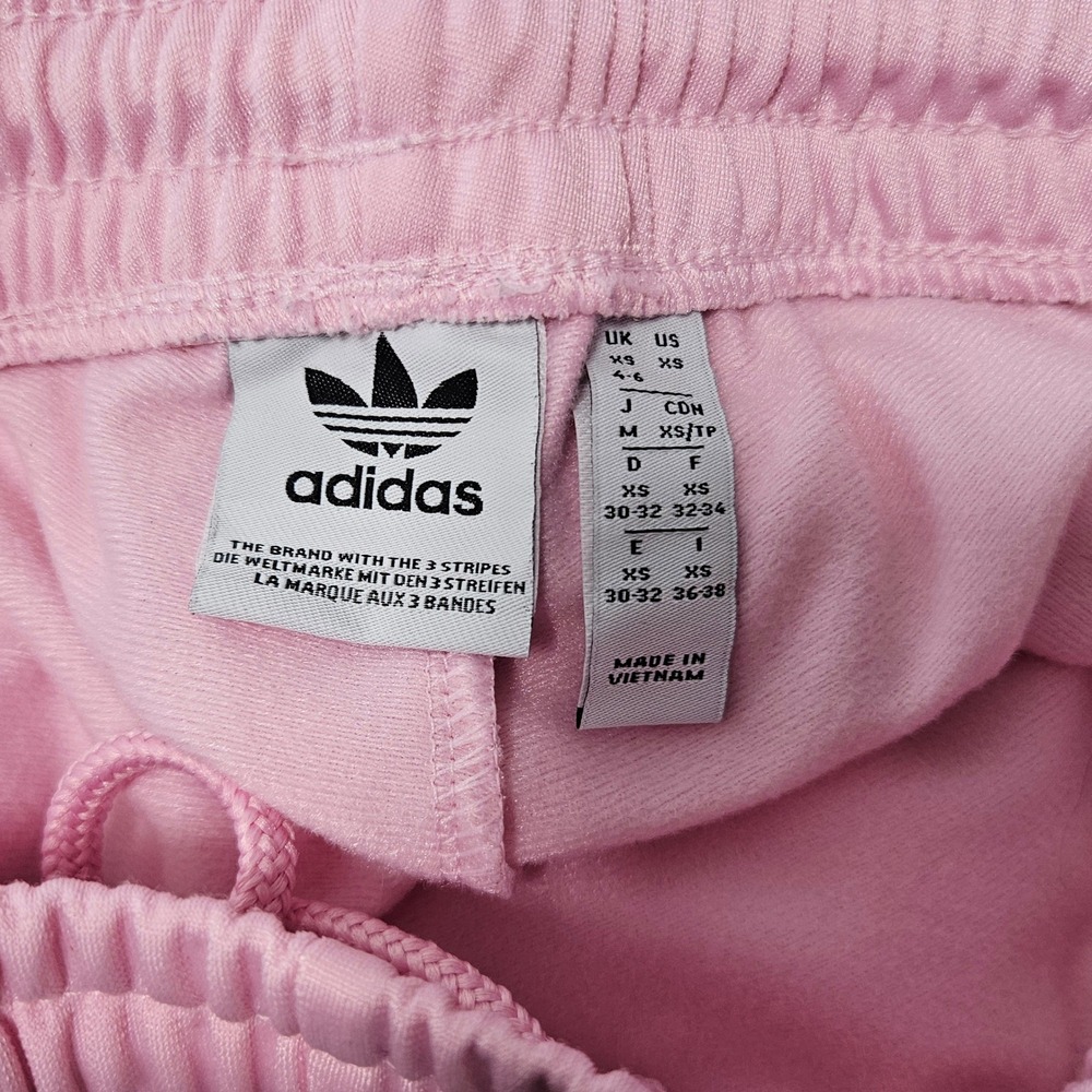 Adidas Pink Snap Track Pants 3 Stripe Wide Leg Y2K Athleisure Women's XS - Picture 6 of 8